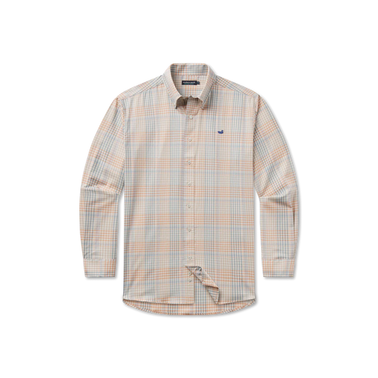 Southern Marsh Edgefield Windowpane Dress Shirt - Burnt Taupe & Sage