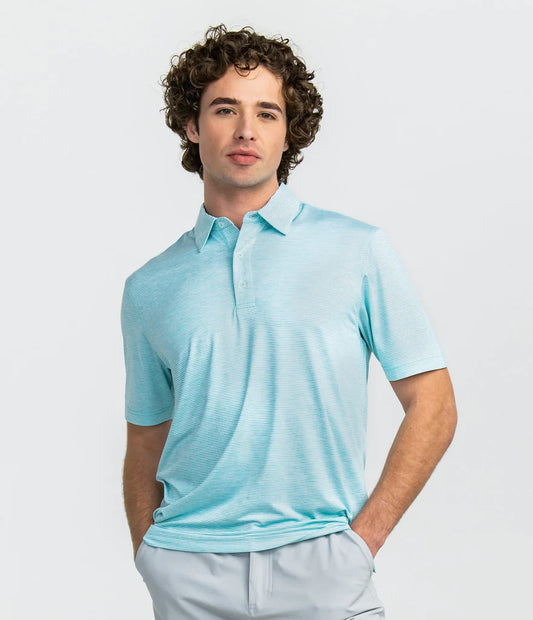 Heather Madison Stripe Polo by Southern Shirt Co - Bermuda