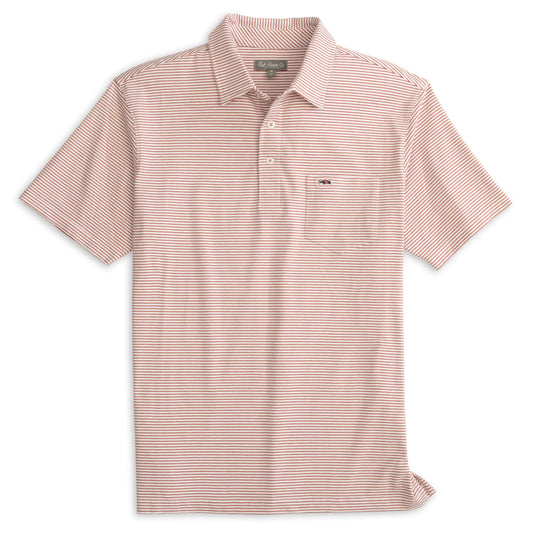 Pamlico Stripe Polo - Terracotta